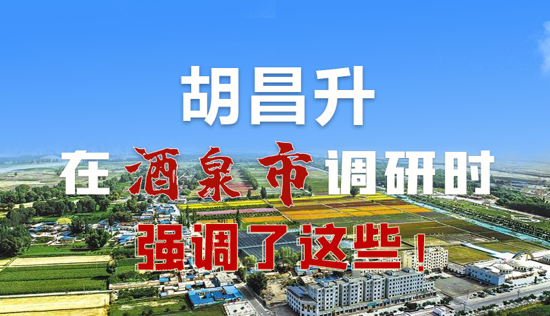 圖解|胡昌升在酒泉市調(diào)研時強調(diào)了這些！