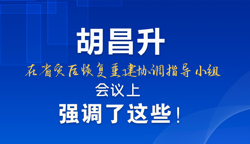 圖解|胡昌升在省災后恢復重建協(xié)調(diào)指導小組會議上強調(diào)了這些！