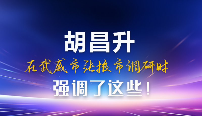 圖解|胡昌升在武威市張掖市調(diào)研時(shí)強(qiáng)調(diào)這些!