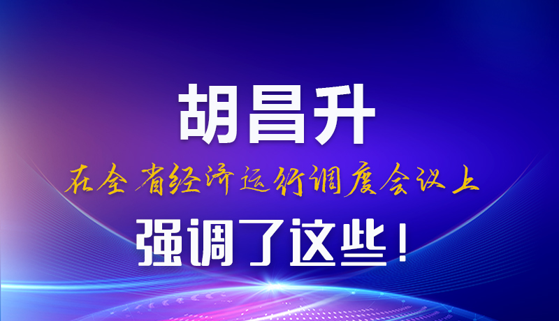 圖解|胡昌升在全省經(jīng)濟運行調(diào)度會議上強調(diào)了這些！